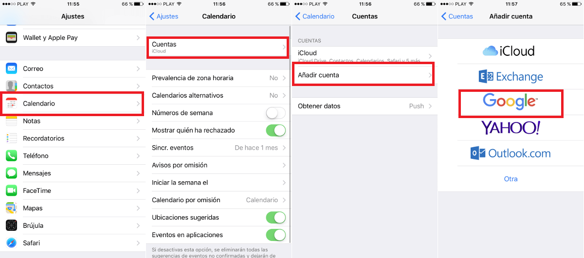 Como añadir el Calendario de Google a la app Calendario de iPhone o
